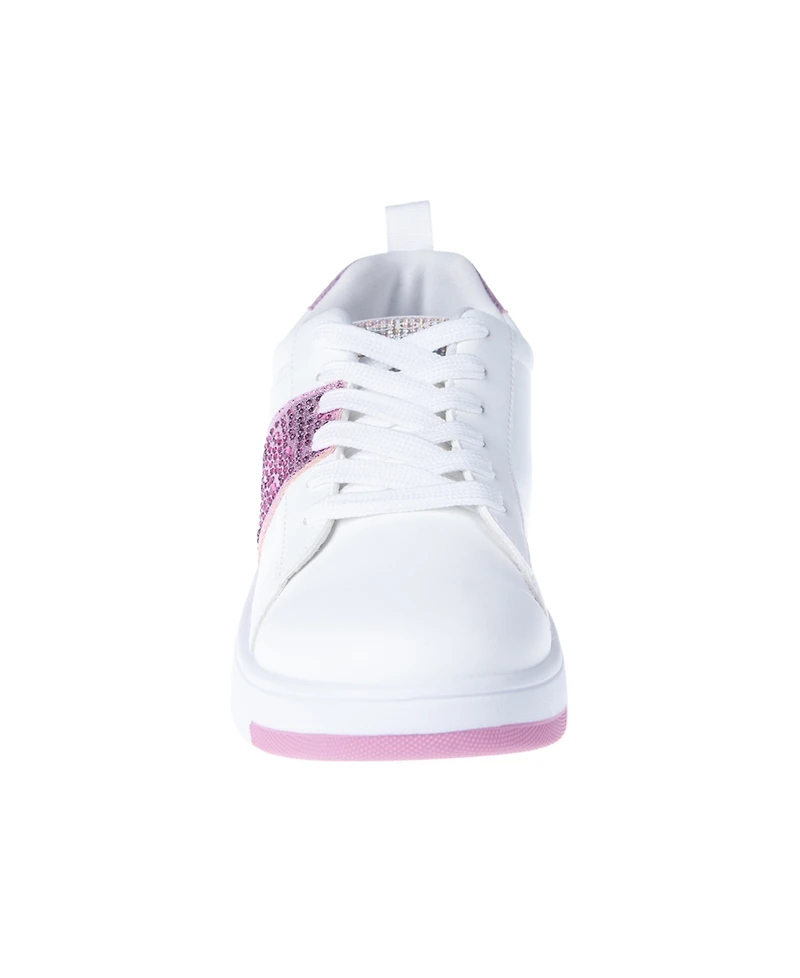 Bebe Little and Big Girls Court Low Top Rhinestones Sneaker