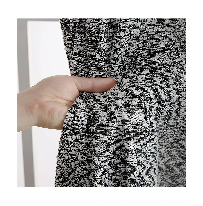 Hlc.me Easton Jacquard Slub Texture - Privacy Curtains with Back Tab Rod Pocket Lightweight Window Curtains Panels