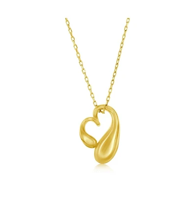Simona Sterling Silver, Sideways Puffed Heart Necklace