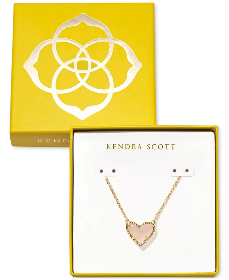 Kendra Scott 14k Gold-Plated Gemstone Heart Pendant Necklace, 15" + 2" extender
