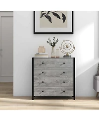 4-Drawer Dresser Modern Chest of Drawers Wooden Storage Dresser