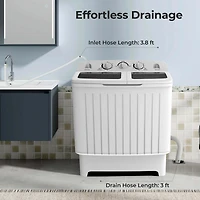 Portable Washing Machine Twin Tub Compact Laundry Washer with 20 lbs Capacity