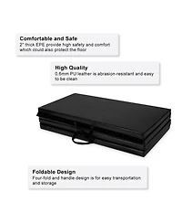 Costway 4'x 10'x 2''Folding Gymnastics Tumbling Mat Indoor Outdoor Gym Stretching Yoga