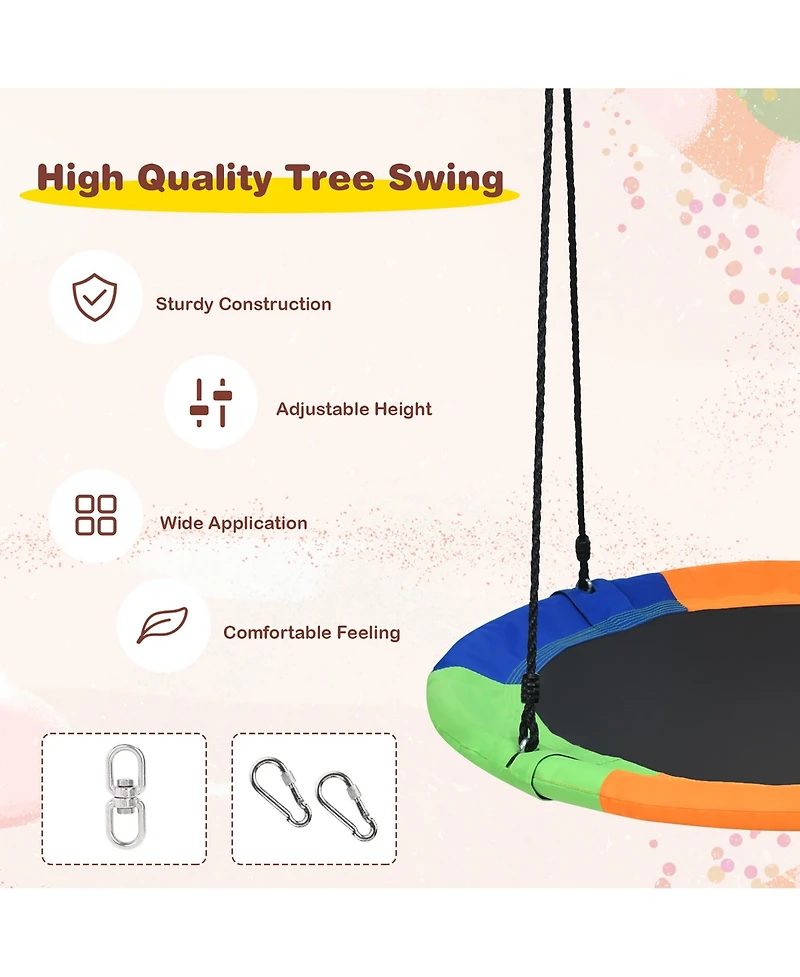 Costway 40'' Flying Saucer Tree Swing Indoor Outdoor Play Set Kids Gift