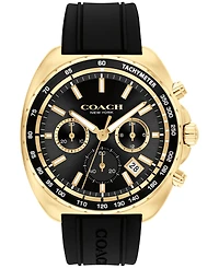 Coach Men's Charter Black Silicone Strap Watch 44.5mm
