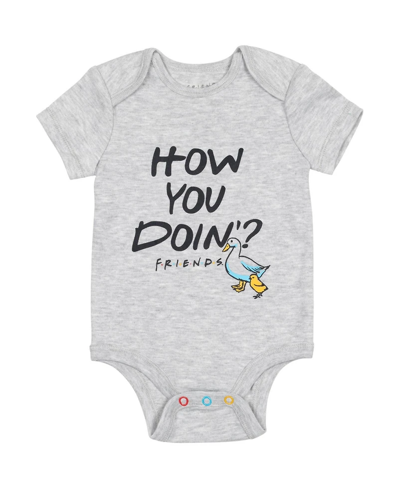 Friends Baby Boys Bodysuit Pants and Hat 3 Piece Outfit Set