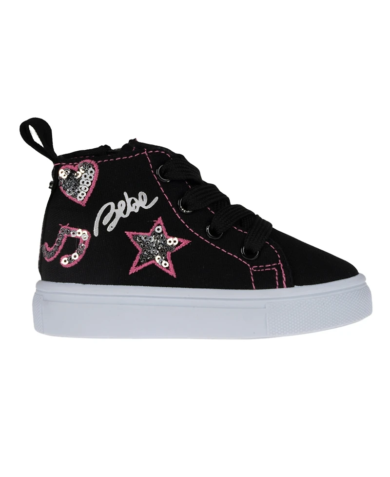 Bebe Toddler Girls Embroidered Sequin Sneakers