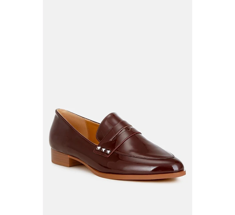 Rag & Co Patent Pleather Penny Loafers Women