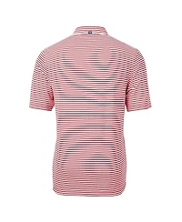 Cutter & Buck Men's Red Atlanta Falcons Throwback Team Logo Virtue Eco Pique Stripe Polo
