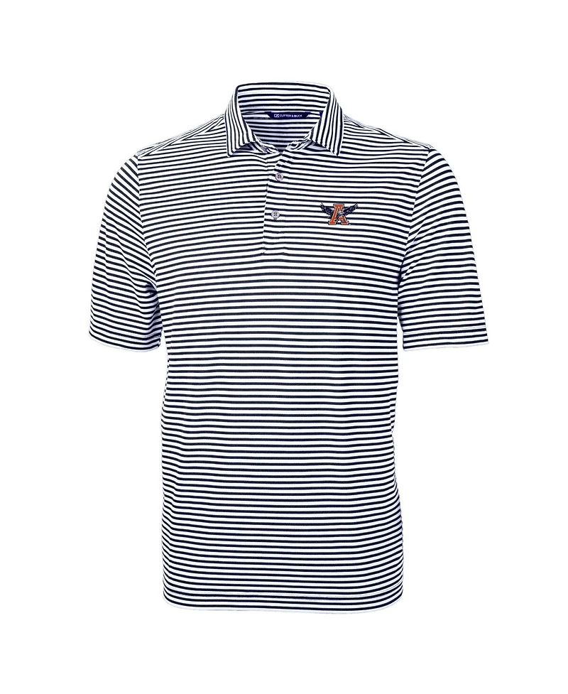 Cutter & Buck Men's Auburn Tigers Throwback Logo Virtue Eco Pique Stripe Polo