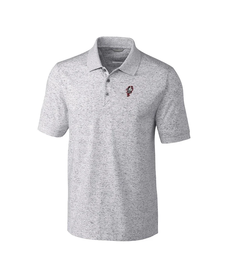 Cutter & Buck Men's Steel Ohio State Buckeyes Advantage Space Dye Tri-Blend Polo