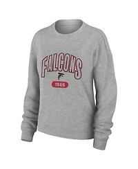 Wear by Erin Andrews Women's Heather Gray Atlanta Falcons Knit Long Sleeve Tri-Blend T-Shirt Pants Sleep Set