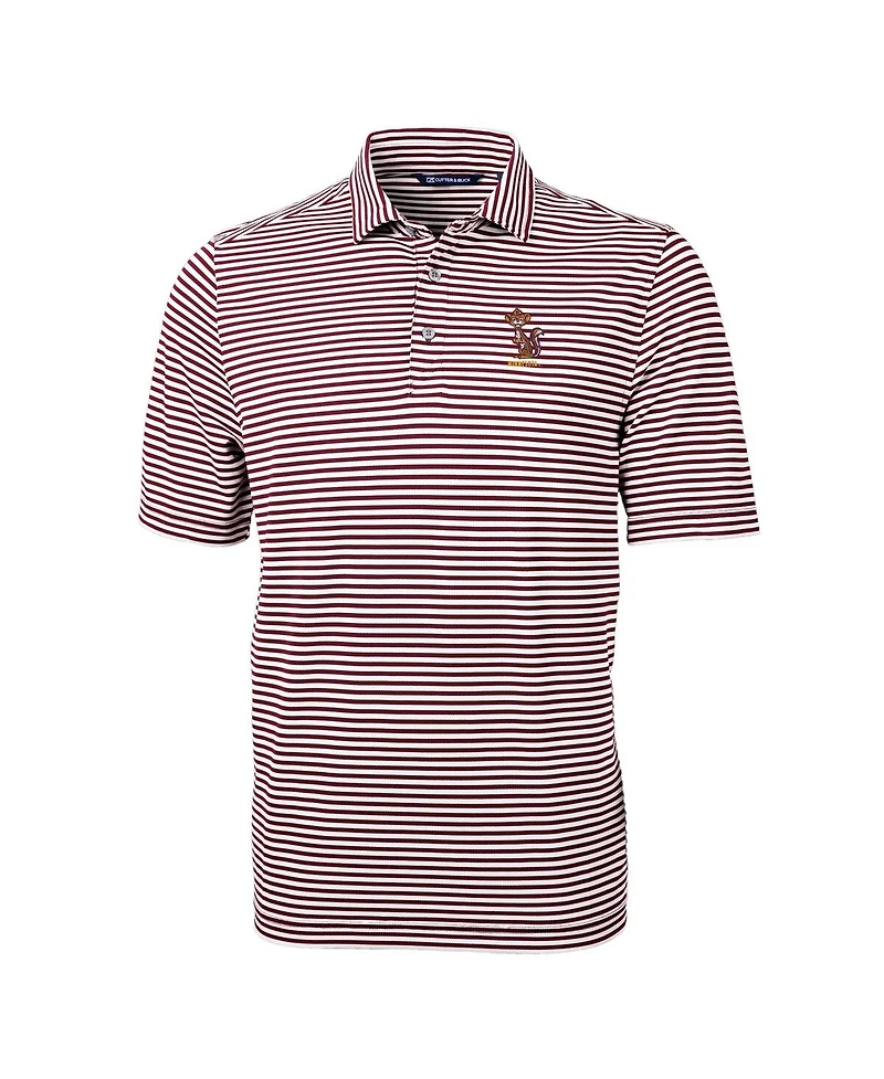 Cutter & Buck Men's Minnesota Golden Gophers Vault DryTec Virtue Eco Pique Stripe Polo