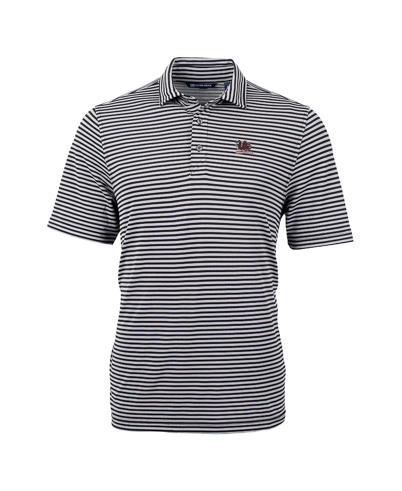 Cutter & Buck Men's Black South Carolina Gamecocks Vault DryTec Virtue Eco Pique Stripe Polo
