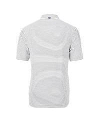 Cutter & Buck Men's Gray/White Vanderbilt Commodores Vault DryTec Virtue Eco Pique Stripe Polo