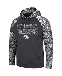 Men's Charcoal Iowa Hawkeyes Oht Military-Inspired Appreciation Digital Camo Pullover Hoodie