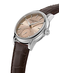 Frederique Constant Men's Swiss Automatic Classic Date Manufacture Brown Leather Strap Watch 40mm