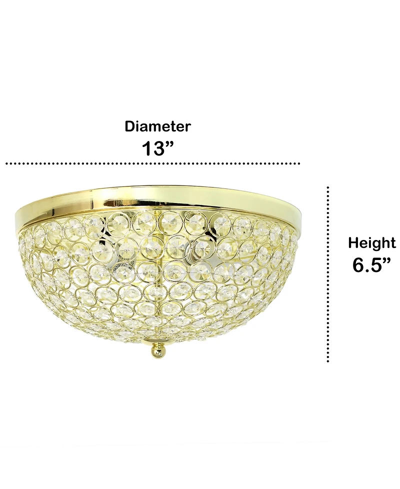 Lalia Home Crystal Glam 2 Light Ceiling Flush Mount, Pack of