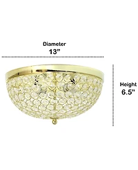 Lalia Home Crystal Glam 2 Light Ceiling Flush Mount, Pack of