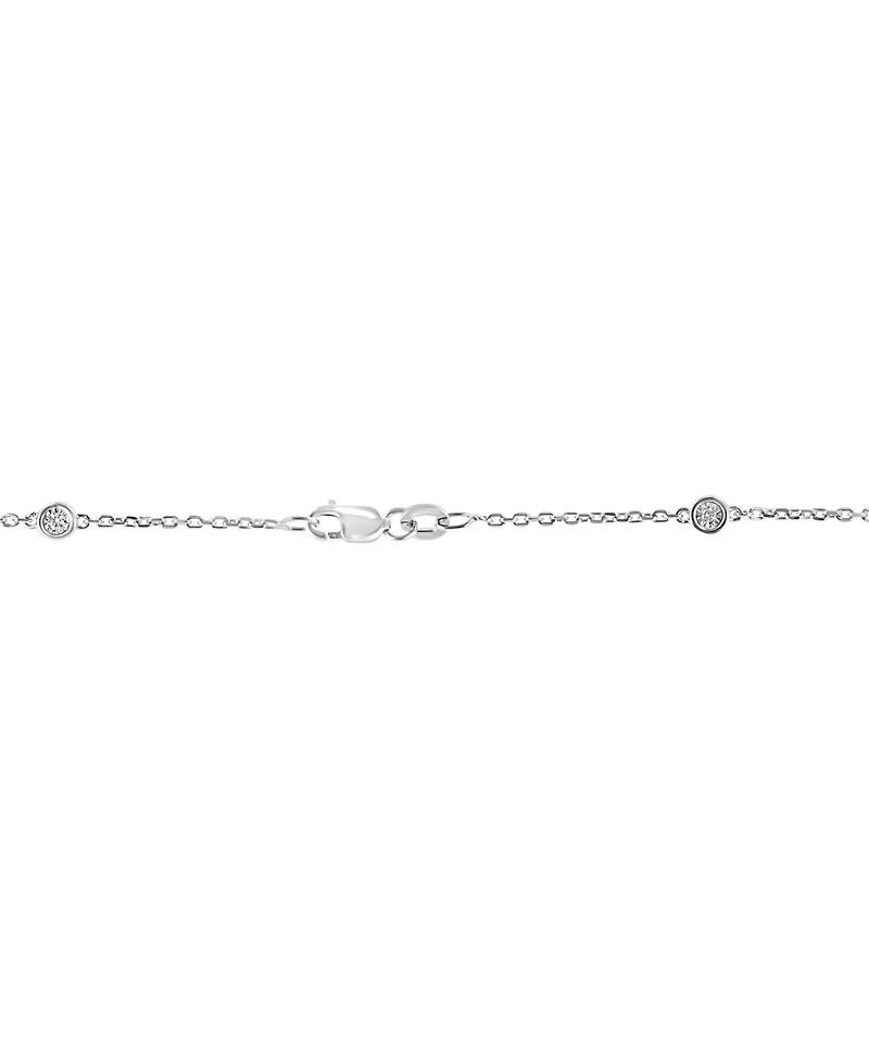 Effy Yellow Diamond (1/2 ct. t.w.) & White Diamond (1/3 ct. t.w.) Oval Horizontal Halo 18" Pendant Necklace in 18k Two-Tone Gold