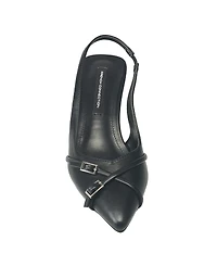 French Connection Women's Buckles Slingback Kitten Heel