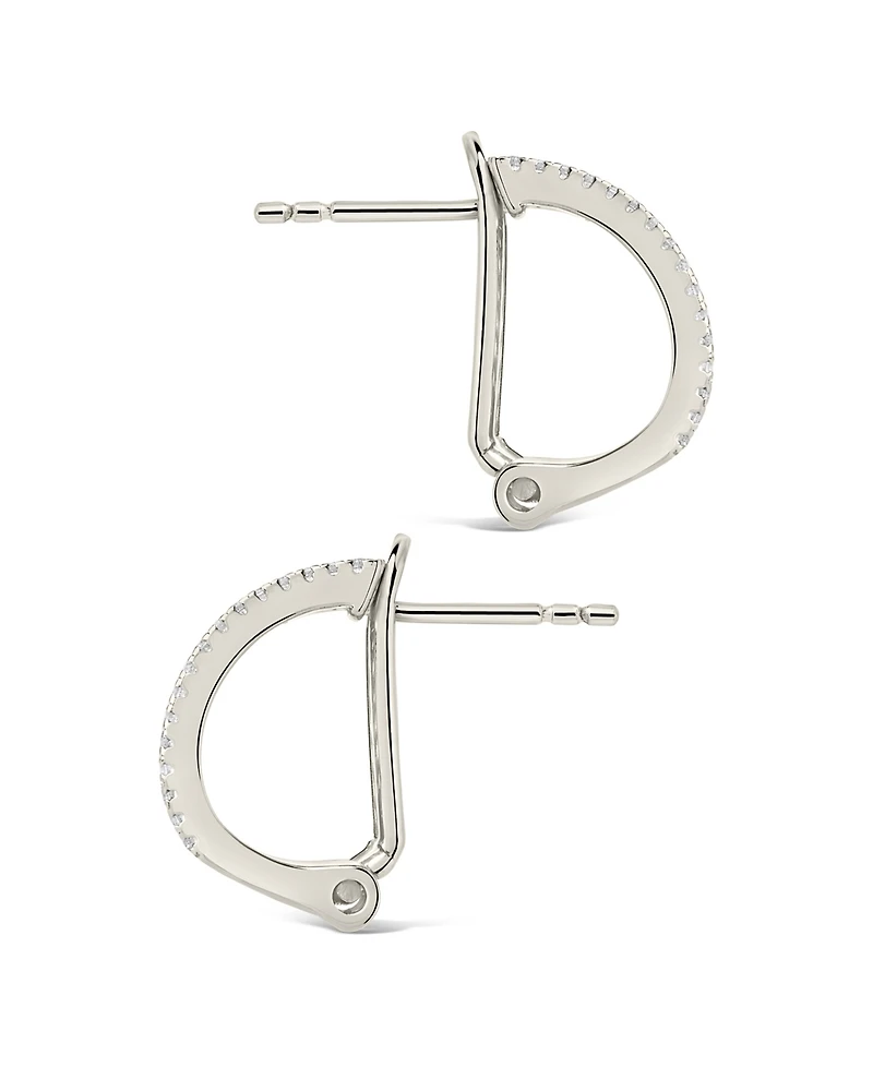 Sterling Forever Serena Cubic Zirconia Hoop Earrings