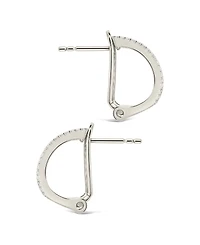 Sterling Forever Serena Cubic Zirconia Hoop Earrings