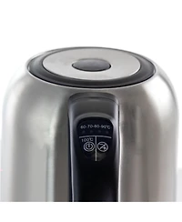 MegaChef 1.7 Quart Stainless Steel Electric Tea Kettle With 5 Preset Temps