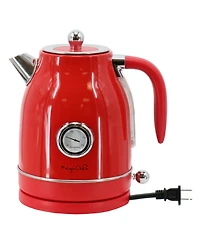 MegaChef 1.7 Quart Electric Tea Kettle and 2 Slice Toaster Combo Matt Cream