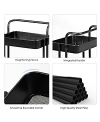 Sugift 3-Tier Utility Cart Storage Rolling with Casters
