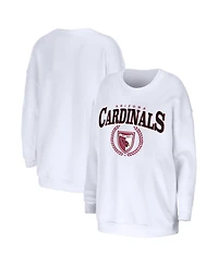 Wear by Erin Andrews Women's White Arizona Cardinals Oversized Pullover Sweatshirt
