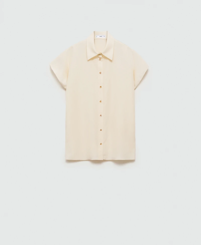 Mango Women's Short-Sleeved Lyocell Shirt