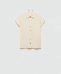 Mango Women's Short-Sleeved Lyocell Shirt