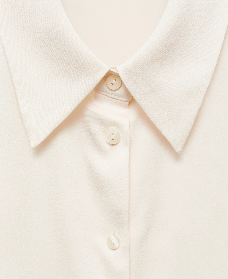 Mango Women's Satin Finish Flowy Shirt