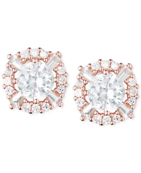 Anne Klein Elevated Crystal Round Stud Earrings