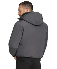 Calvin Klein Arctic Faille Parka Bomber with Sherpa lined Hood