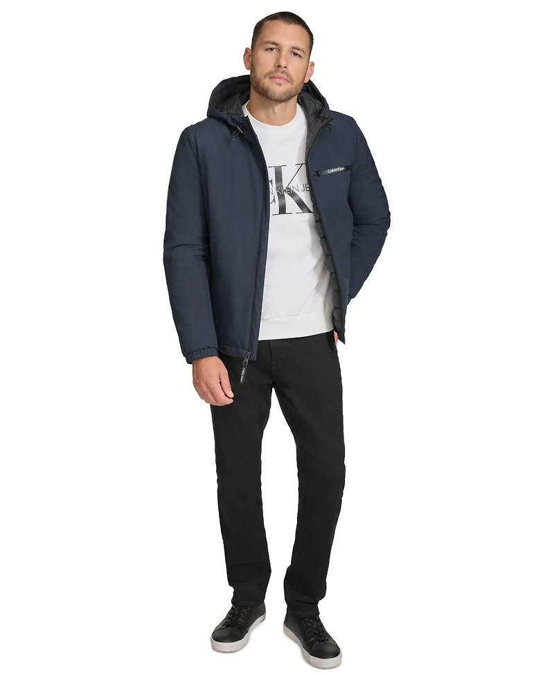Calvin Klein Men's Infinite Stretch Water-Resistant Hooded Jacket