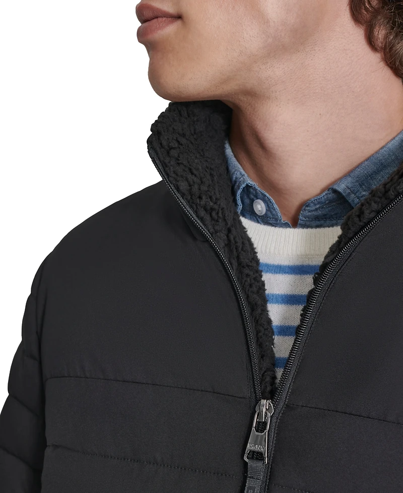 Dkny Men's Quilted Fleece-Lined Full-Zip Puffer Jacket