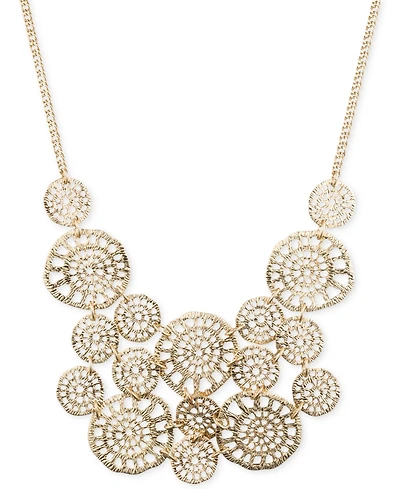 lonna & lilly Gold-Tone Textured Disc Drama Necklace