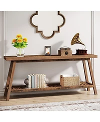 Tribesigns Farmhouse Console Entryway Table: 70.9 Inches All Wood Console Table for Entrance, 2 Tiers Narrow Long Behind Couch Sofa Table