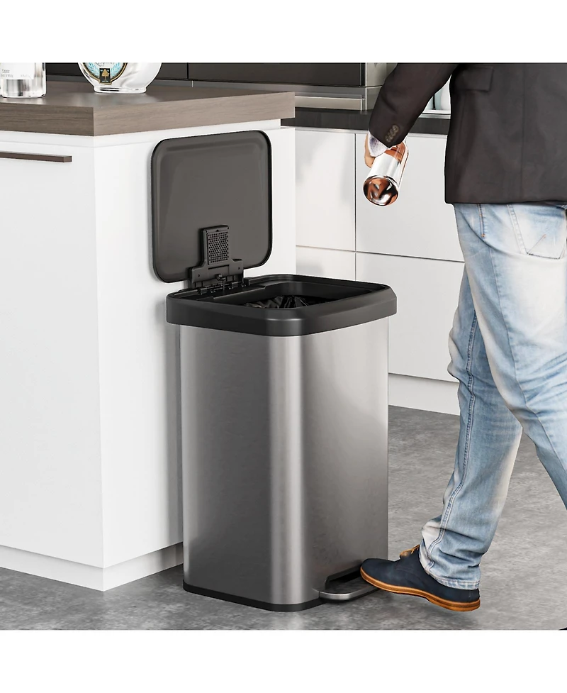 Sugift 13.2 Gallon Step Trash Can with Soft Close Lid and Deodorizer Compartment