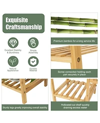 Sugift 9-Tier Bamboo Plant Stand for Living Room Balcony Garden