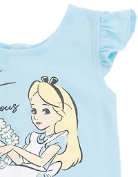 Alice Wonderland Baby Girls French Terry Romper and Headband
