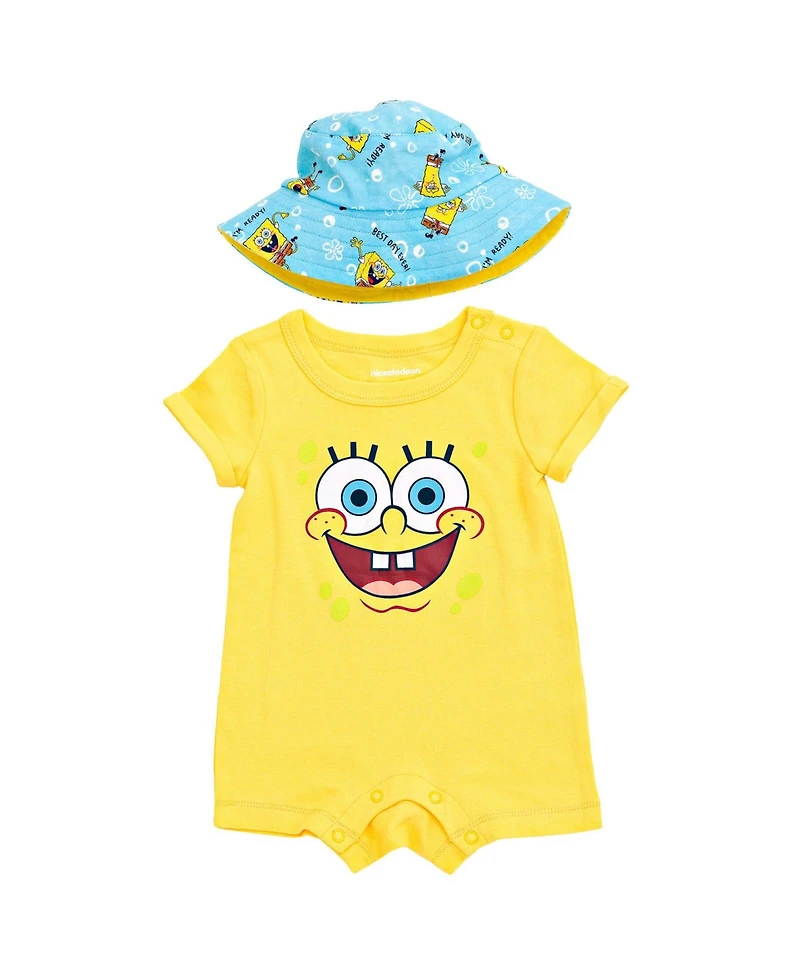 SpongeBob SquarePants Baby Boys Romper and Hat Newborn to