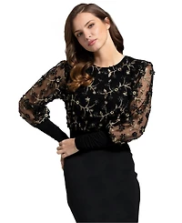 HotSquash London Women's Embroidered Top Pencil Dress
