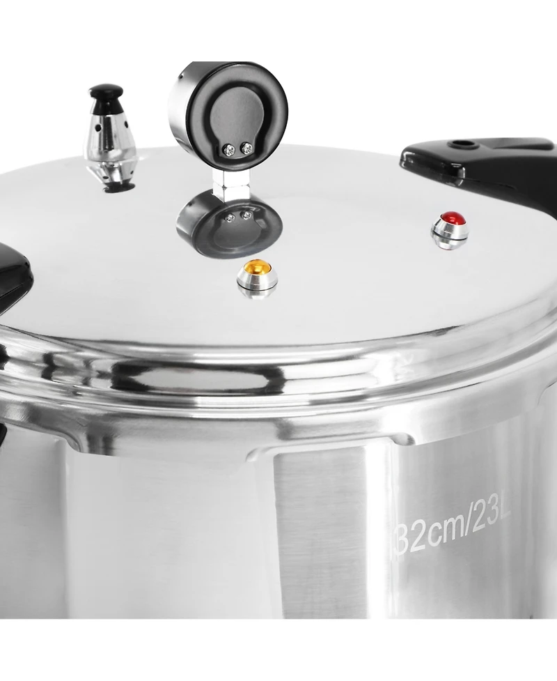 MegaChef 24 Quart Large Capacity Aluminum Stovetop Pressure Cooker/Canner for Induction and Gas Stove-Tops