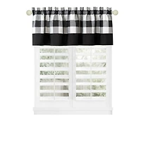 Kate Aurora Modern Farmhouse Buffalo Plaid Checkered Rod Pocket Window Valance Curtain