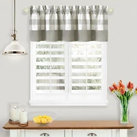 Kate Aurora Modern Farmhouse Buffalo Plaid Checkered Rod Pocket Window Valance Curtain