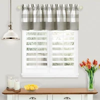 Kate Aurora Modern Farmhouse Buffalo Plaid Checkered Rod Pocket Window Valance Curtain