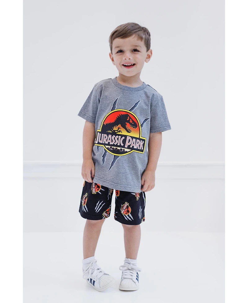 Jurassic World Boys T-Shirt and French Terry Shorts Outfit Set to